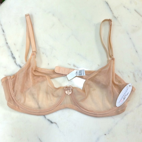 NWT Timpa Mesh Demi Underwire Bra - Nude size 38C - Picture 4 of 6